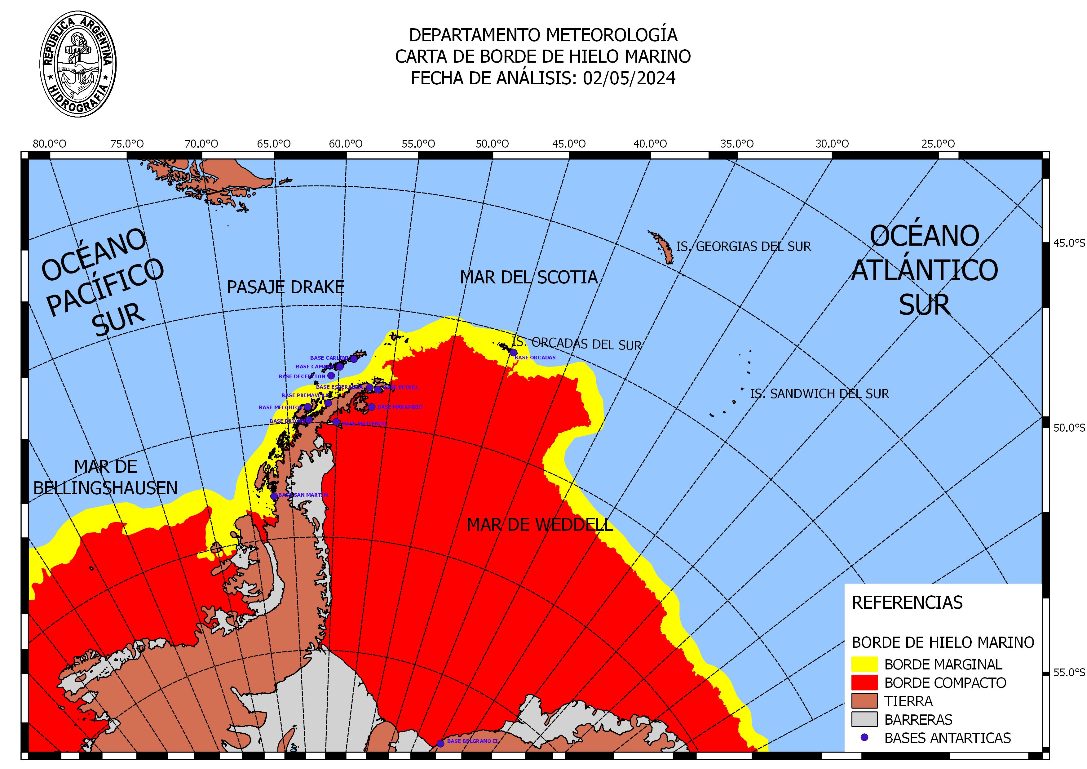 Ice map: Antarctic Peninsula & Weddell Sea
