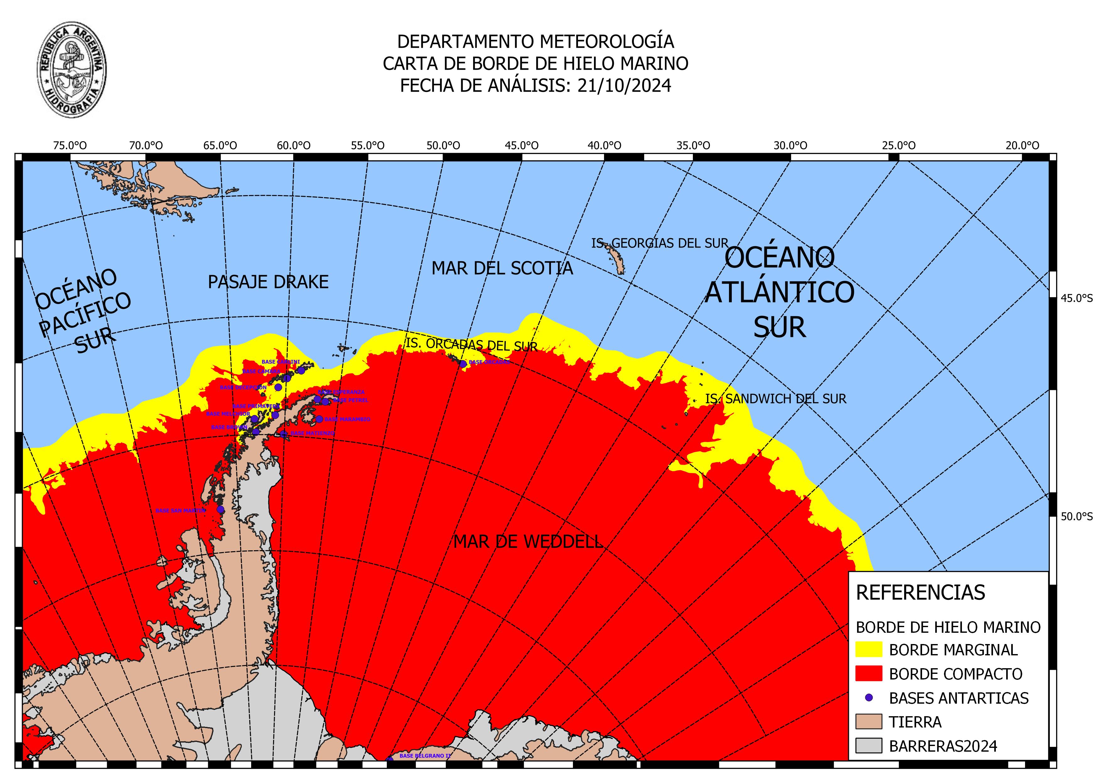 Ice map: Antarctic Peninsula & Weddell Sea