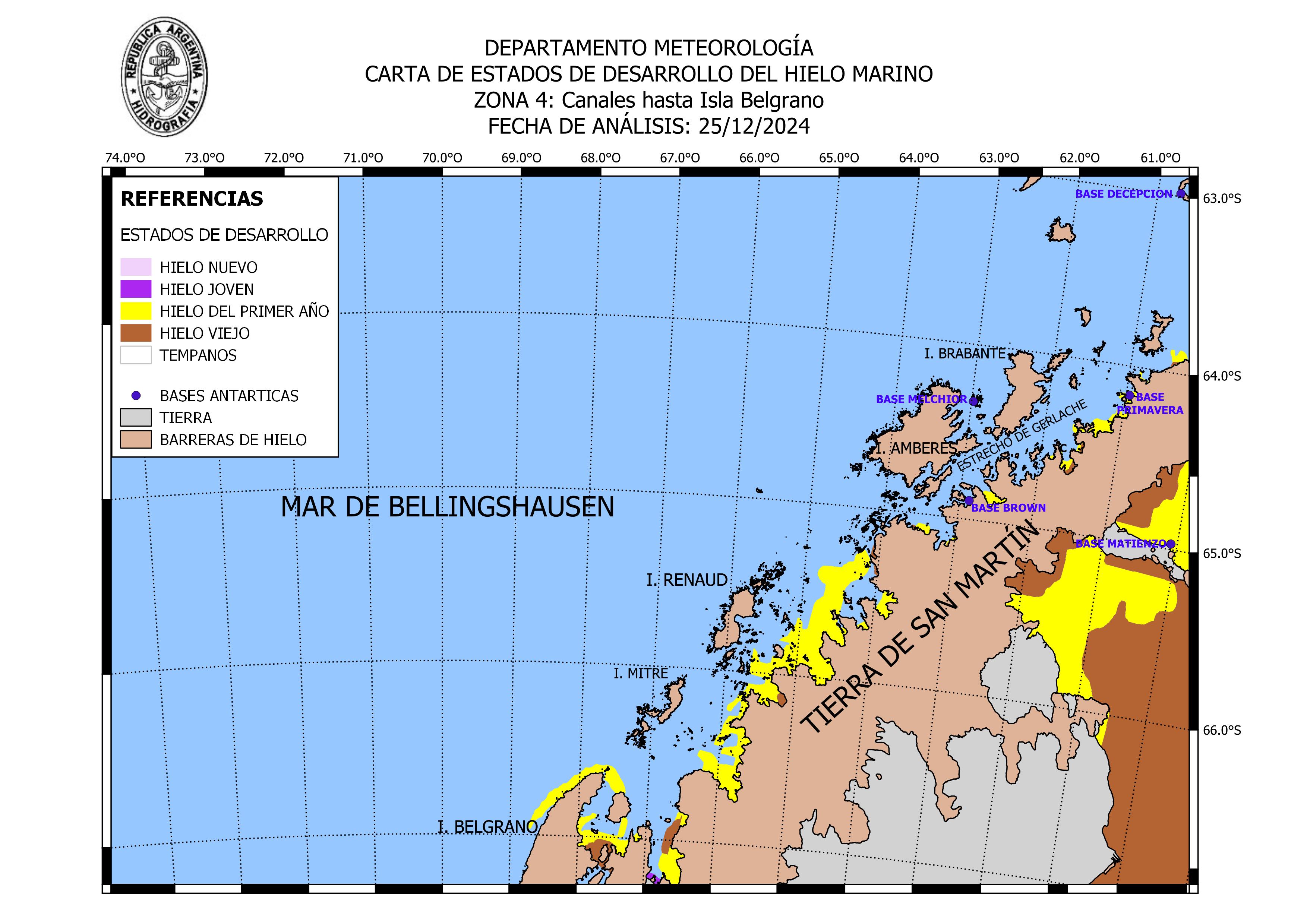 Ice map: Antarctic Peninsula (Tierra de San Martín)