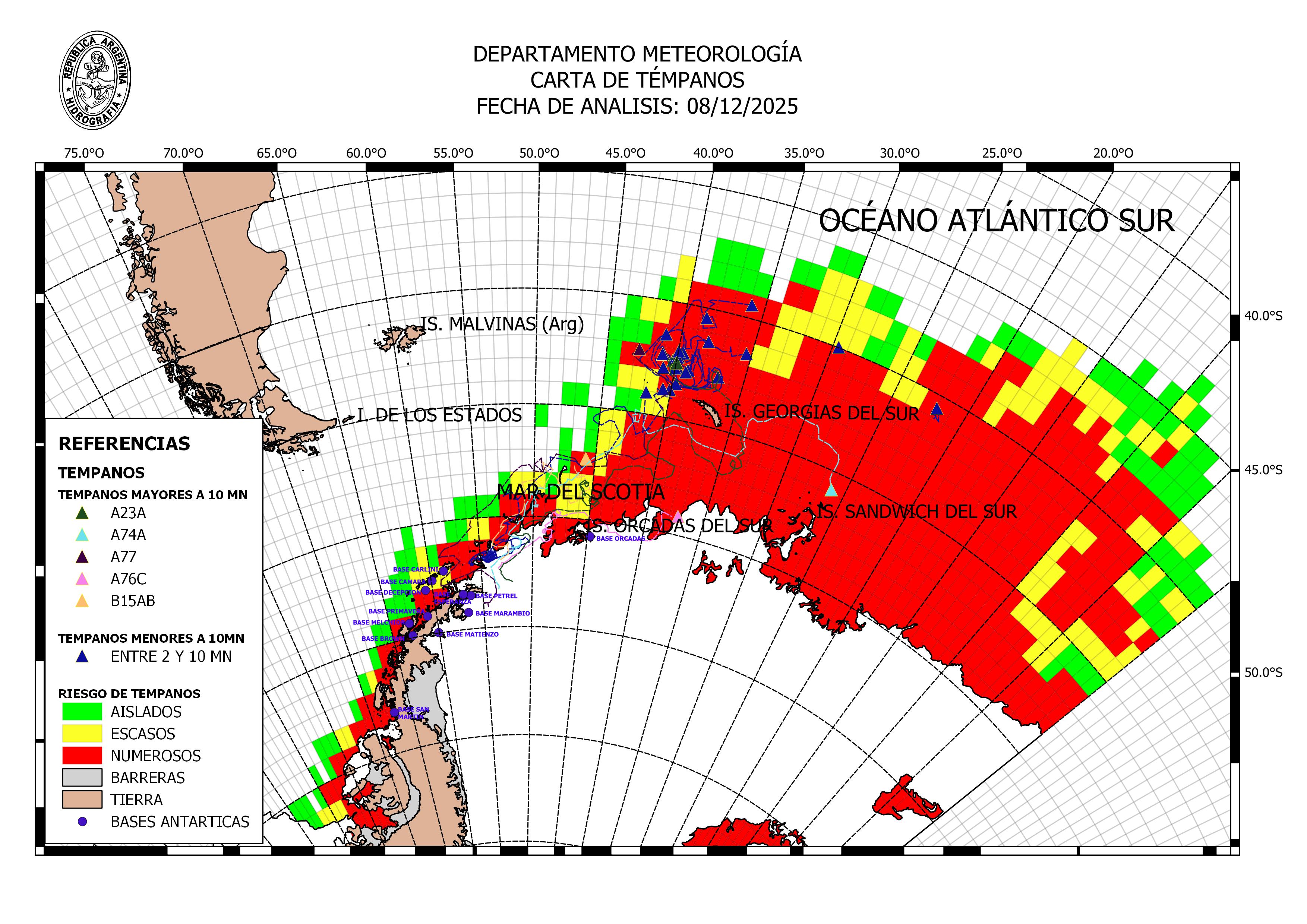 Densidad de témpanos