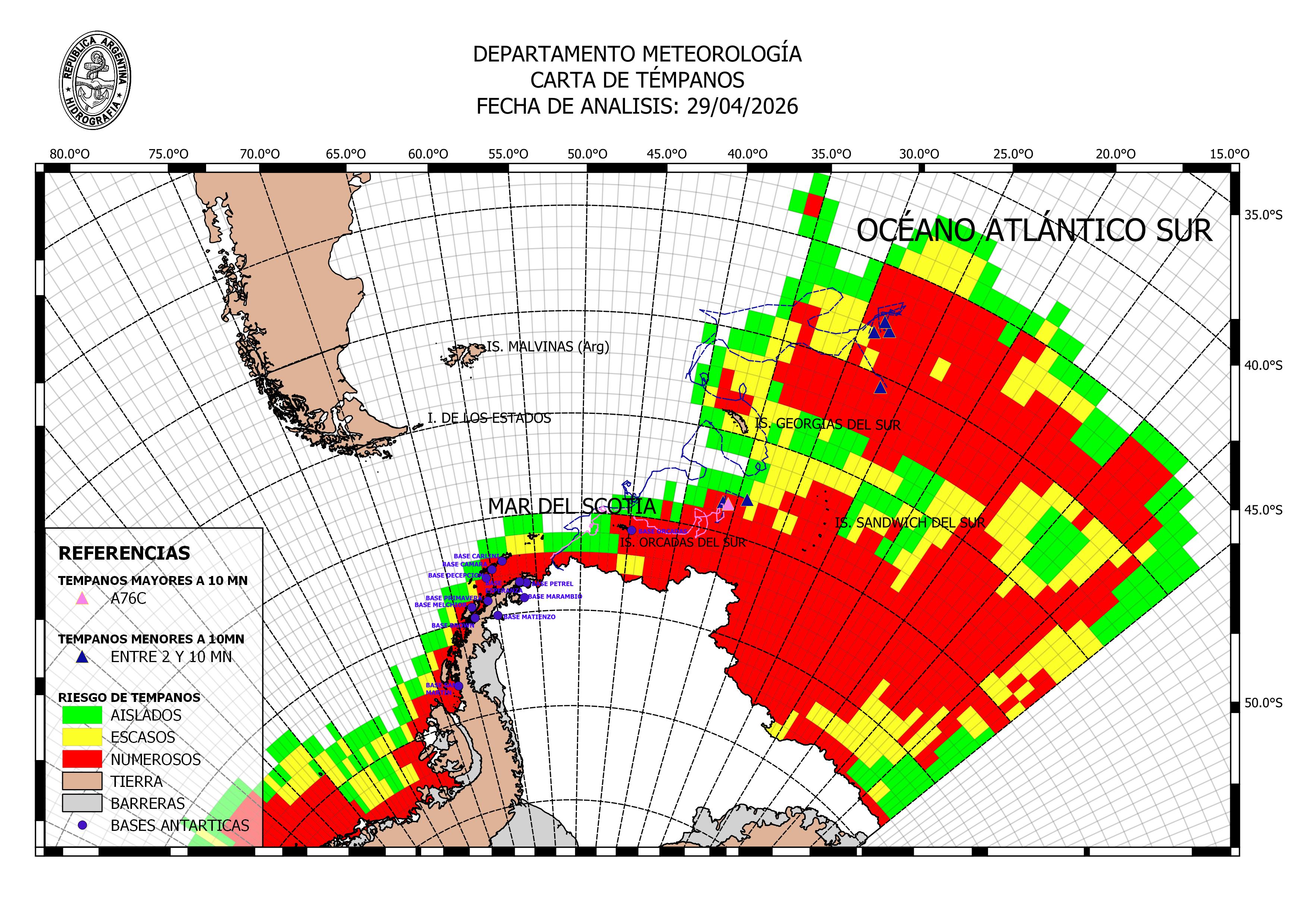 Densidad de témpanos
