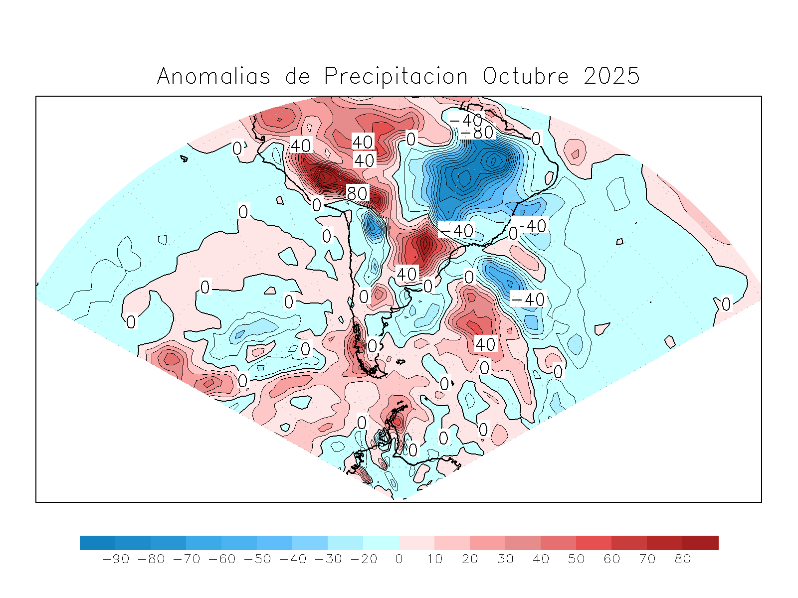 Anomalia para el mes de OCT